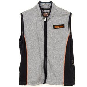 Harley Davidson Cotton Vest Zip Front Casual Motorcycle Grey Black Size Large